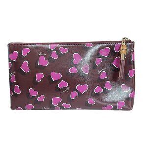 Auth GUCCI - 338815 Bordeaux Pink Leather Pouch
